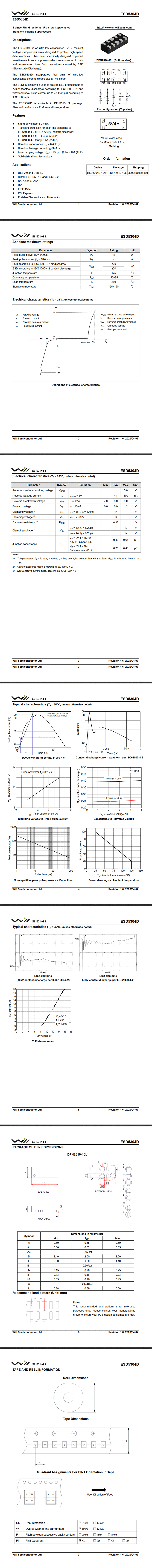 TVS管ESD5304D規格書
